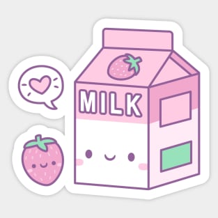 Cute Strawberry Milk Carton Sticker